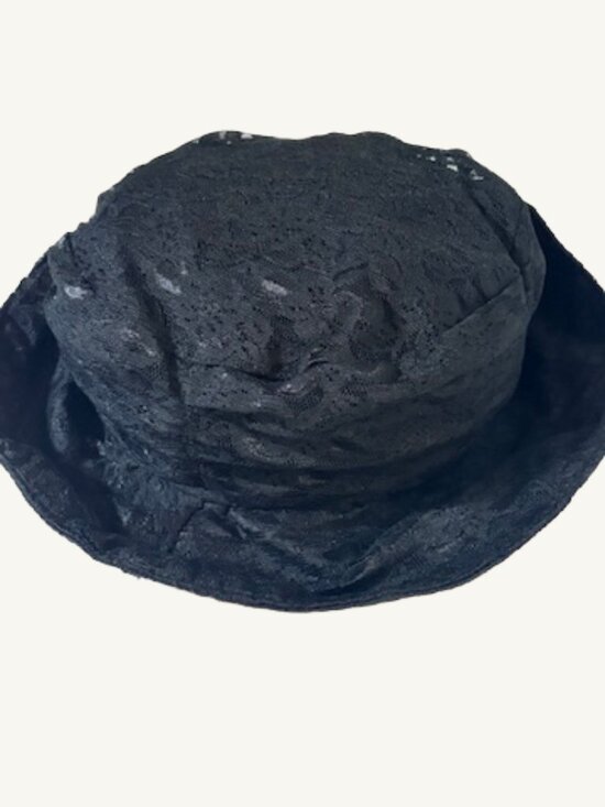 Vintage Arlin Black Lace Rosette Hat Jo Allen Boyce Estate main image 2